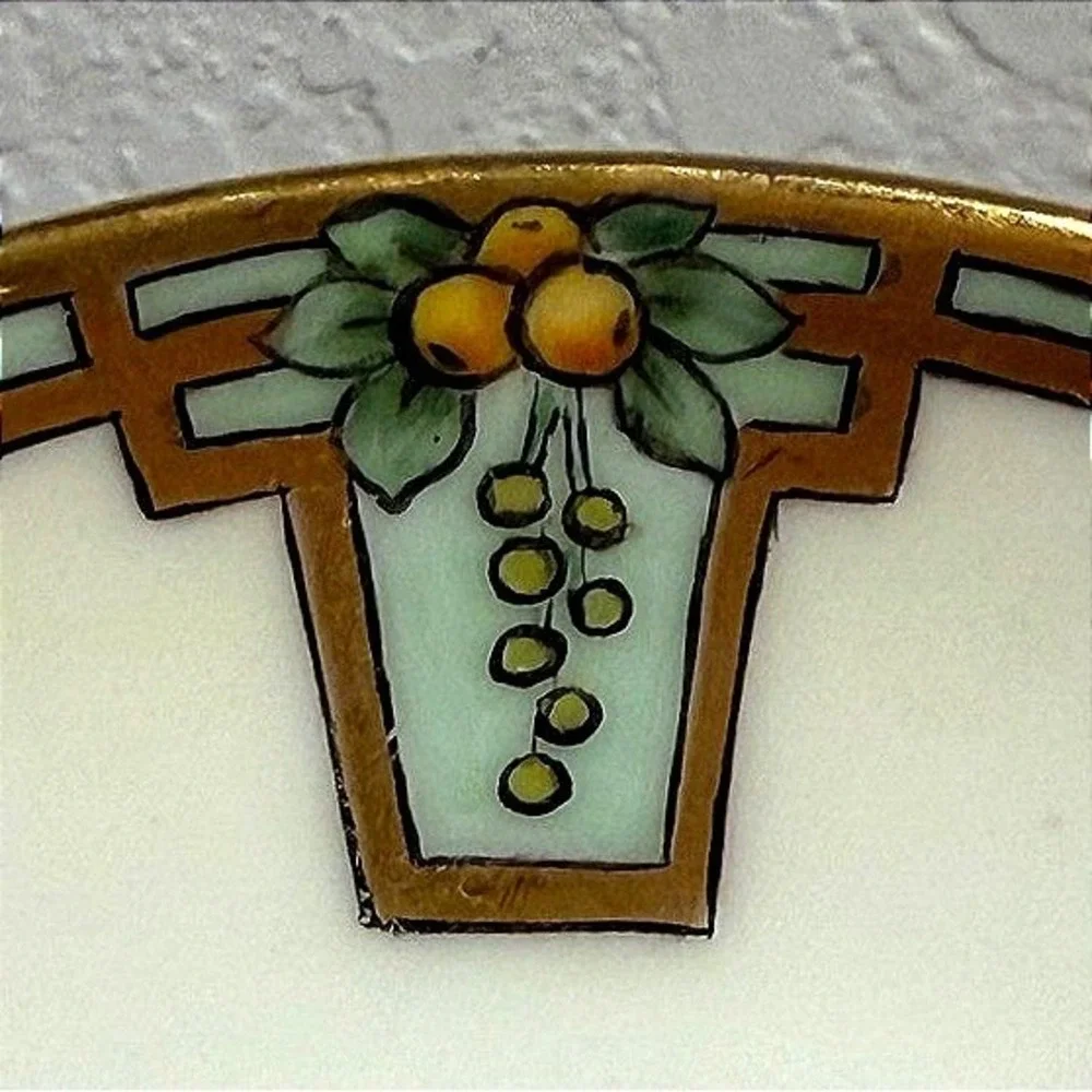 Thomas Bavaria Sevres Porcelain Plate Art Deco‎ Floral Gold Trim German Vintage